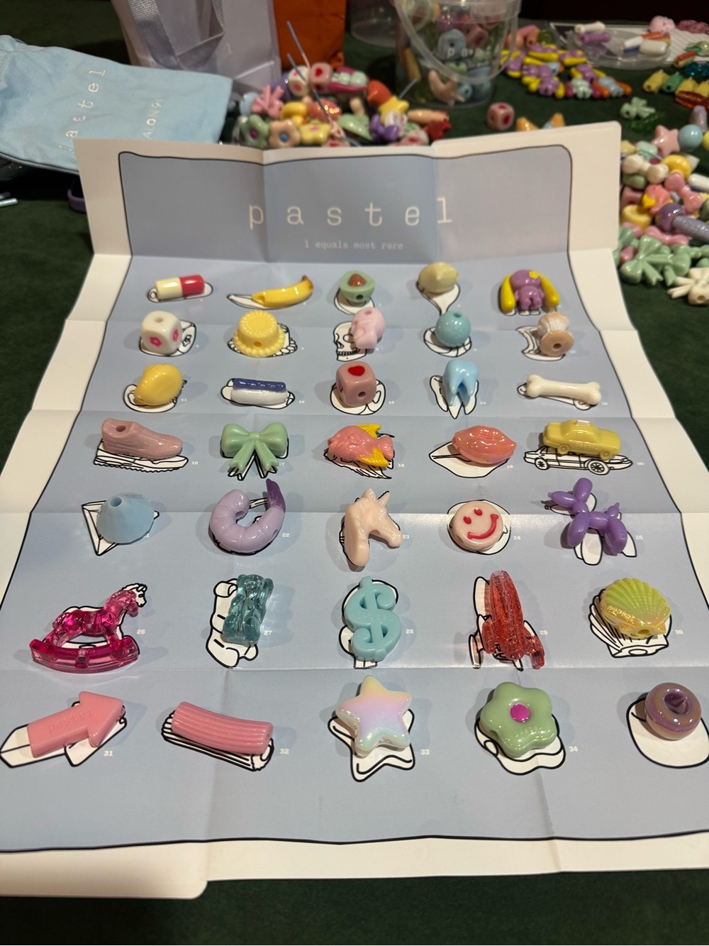 CJ Hendry Pastel Beads- 1 complete set. Comes with 35 beads